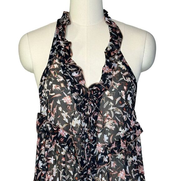 Iro Black Floral Baden Tiered Dress| Size M - Picture 3 of 10